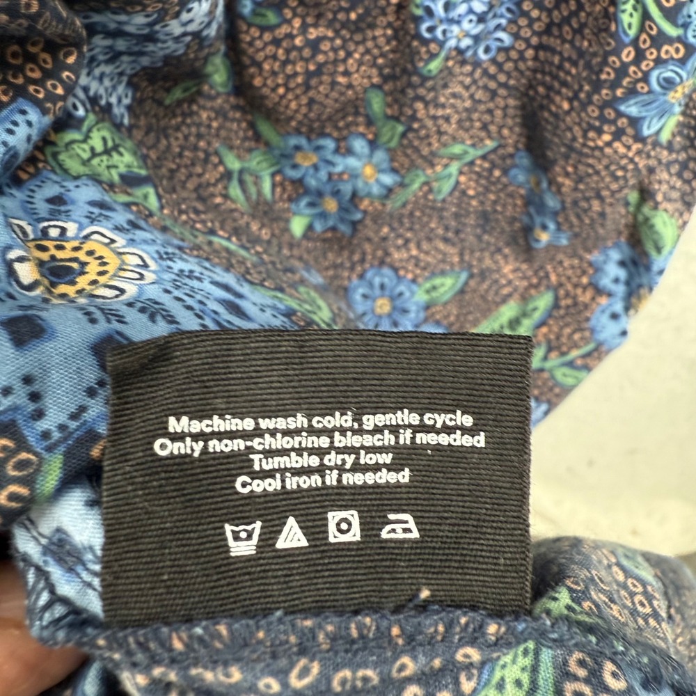 Summersalt The Countryside Poplin Tiered Shirtdress Rustic Floral in Midnight L - Picture 10 of 14